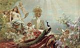 Venus Paintings - The Toilet of Venus by Konstantin Makovsky